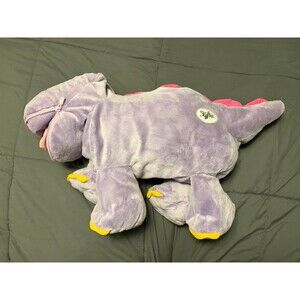 Stuffies Stomper The Dinosaur 20” Plush Stuffed Animal Pocket Storage Pillow